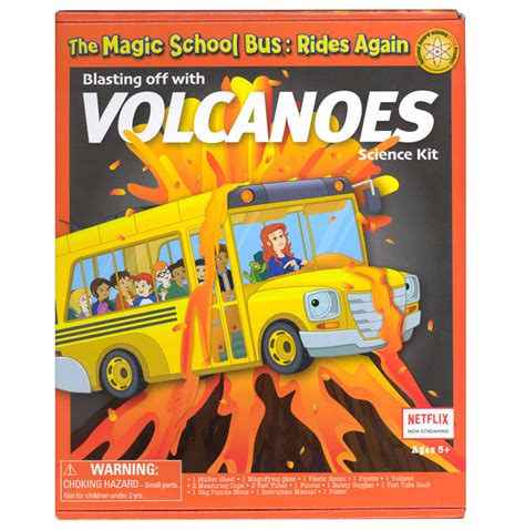 How does the Magic School Bus protect itself from volcanic heat?